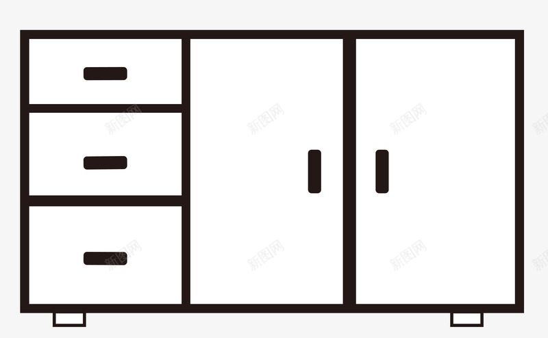 线描衣柜矢量图ai免抠素材_88icon https://88icon.com 家具 线描 衣柜 矢量图