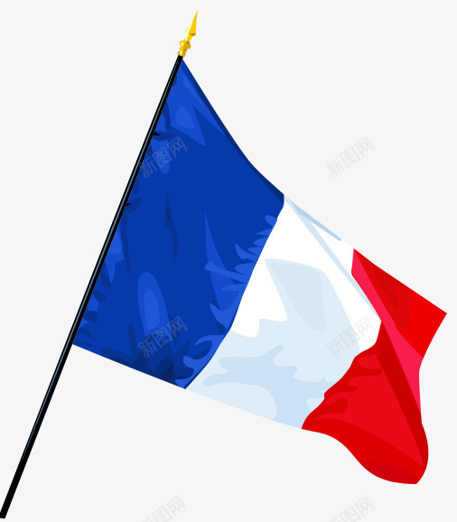 蓝白红法国旗帜图png免抠素材_88icon https://88icon.com 旗帜 法国
