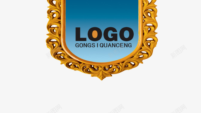 金属花纹地产logo框图标图标