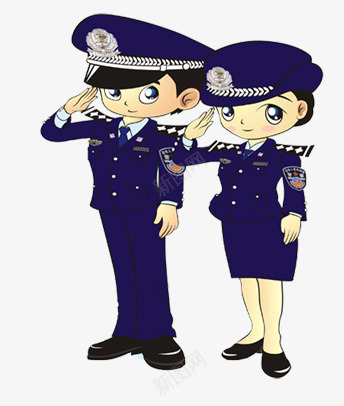 卡通警察psd免抠素材_88icon https://88icon.com 两个警察 公安 动漫人物 卡通 警察