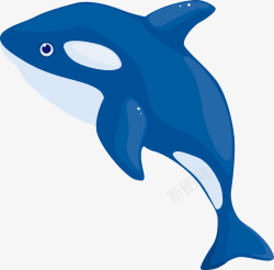 可爱卡通蓝色海豚素材