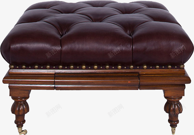 沙发凳png免抠素材_88icon https://88icon.com 产品实物 凳子 咖啡色 家具 沙发