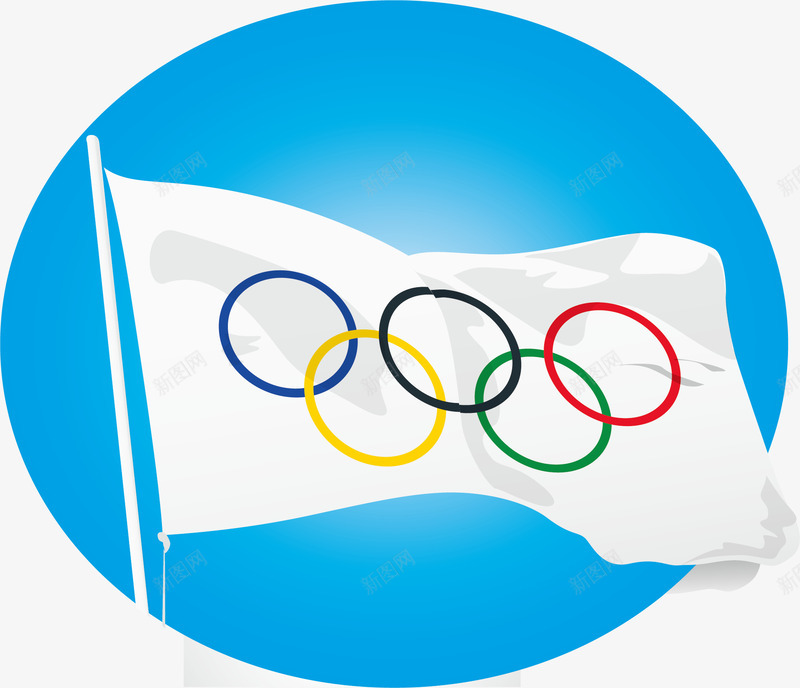 奥运会矢量图eps免抠素材_88icon https://88icon.com 奥运会 奥运会旗帜 白旗帜 矢量图