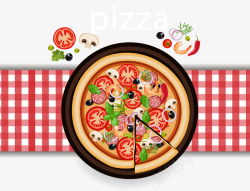 意大利披萨俯视图素材