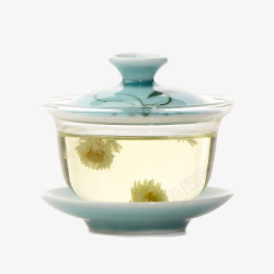 龙凤青瓷茶具茶具玻璃青瓷盖碗高清图片