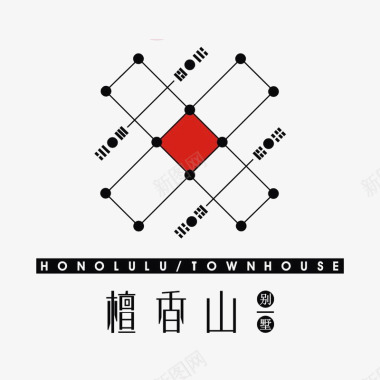 羽毛字体设计檀香山标识logo图标图标