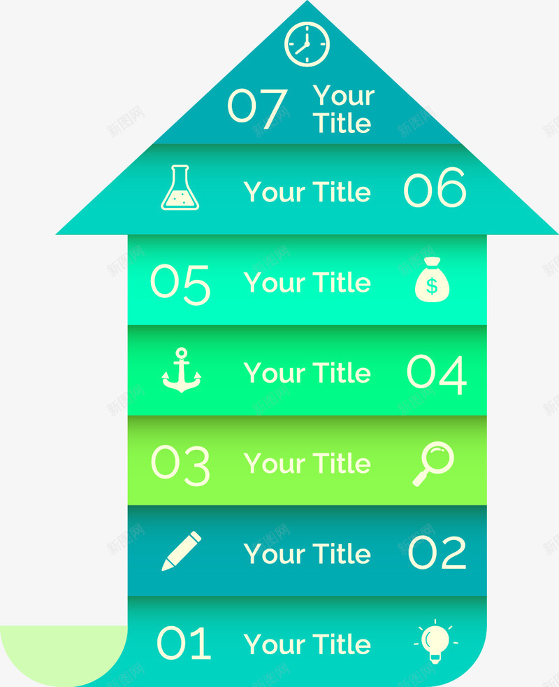 彩色箭头数字标签矢量图ai免抠素材_88icon https://88icon.com ppt 年终总结 数字标签 标签 箭头 矢量图