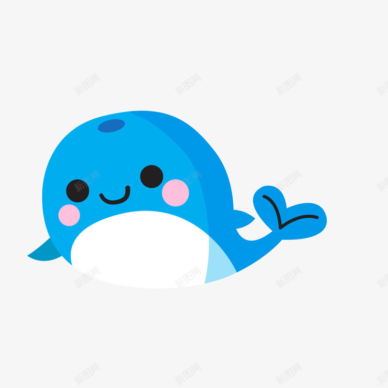 卡通蓝色可爱海豚png免抠素材_88icon https://88icon.com 卡通动物 卡通海豚 可爱海豚 背景装饰 蓝色海豚