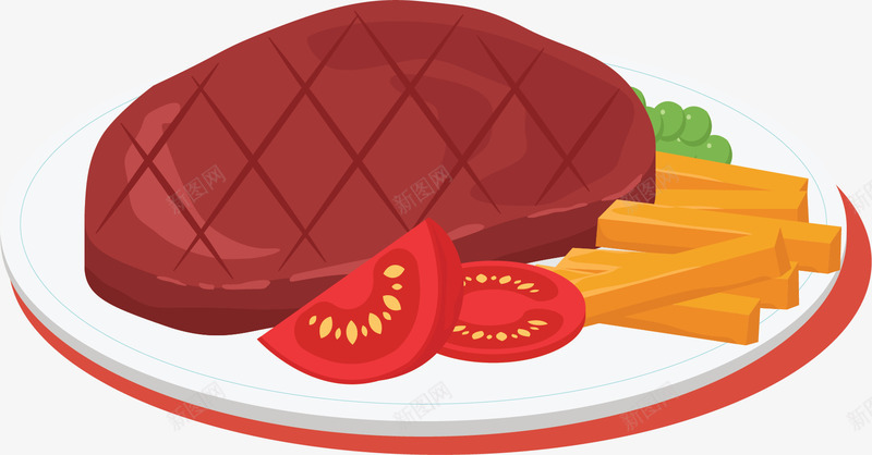 西餐美食牛排薯条矢量图ai免抠素材_88icon https://88icon.com 炸薯条 牛排 矢量png 美味牛排 美味薯条 薯条 矢量图