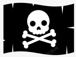 海盗风格图章黑色海盗卡通旗帜高清图片