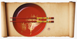 中国经典盘子筷子元素素材