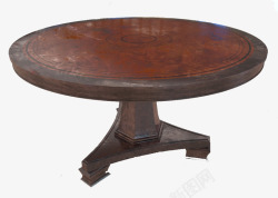 方正旧桌子棕色圆桌旧桌子高清图片