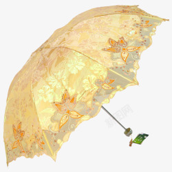 金色蕾丝刺绣晴雨伞素材