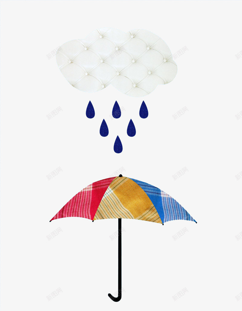 手绘创意下雨天png免抠素材_88icon https://88icon.com 下雨 乌云 创意几何雨伞 卡通雨点 彩色 手绘 雨水 雨滴