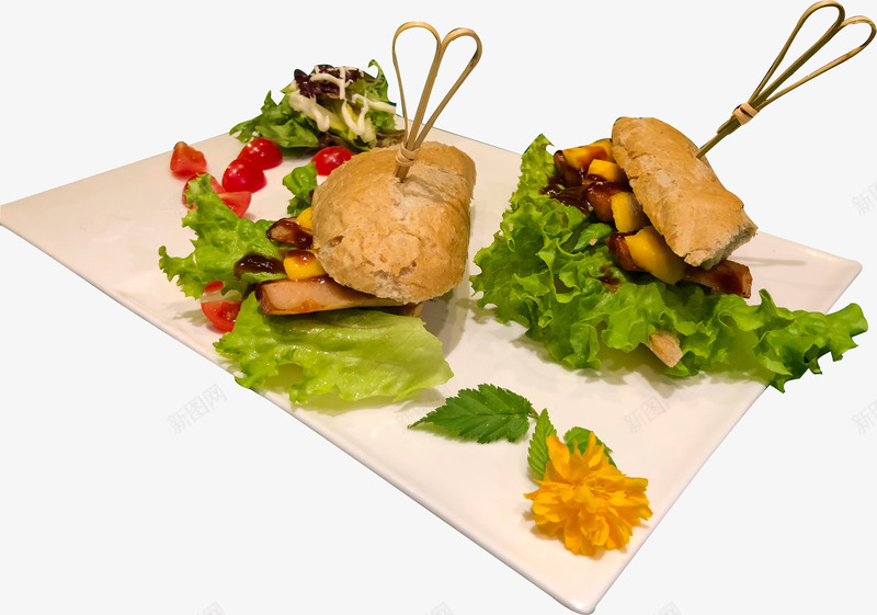 炭烤鸡肉三明治png免抠素材_88icon https://88icon.com 三明治 美食 西餐 面包