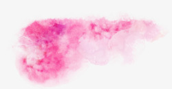 粉色手绘花朵云雾素材