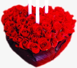 红色鲜花玫瑰爱心造型节日素材