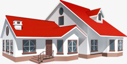 红色屋顶建筑地产素材