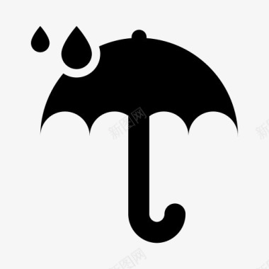 umbrelladropletts预测雨伞天气glypho免费图标图标