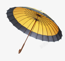 黑黄大雨伞素材