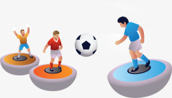 足球队员人偶踢球矢量图素材