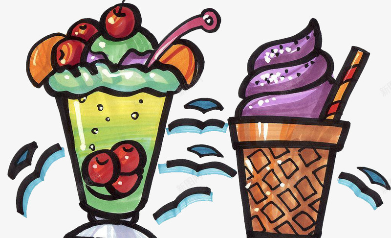 甜品甜食冰淇淋奶茶psd免抠素材_88icon https://88icon.com 冰淇淋 卡通 水果冰淇淋 甜品 甜食