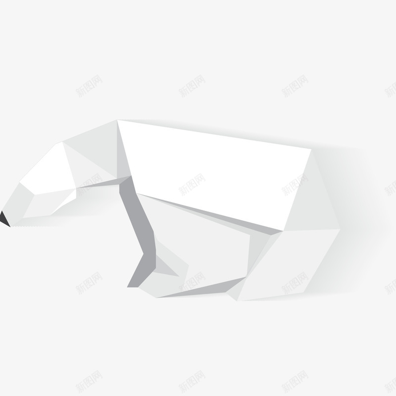 创意折纸动物矢量图ai免抠素材_88icon https://88icon.com 个性 创意 动物 折纸 抽象 白熊 矢量图