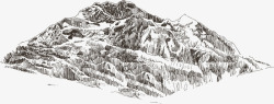 方形的山雕刻插图矢量图素材