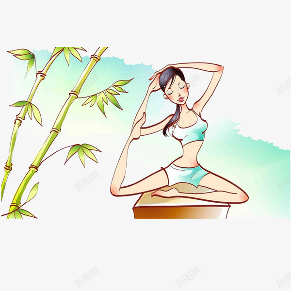 运动瑜伽卡通美女7png免抠素材_88icon https://88icon.com 卡通 瑜伽养 瑜伽培训 练瑜伽