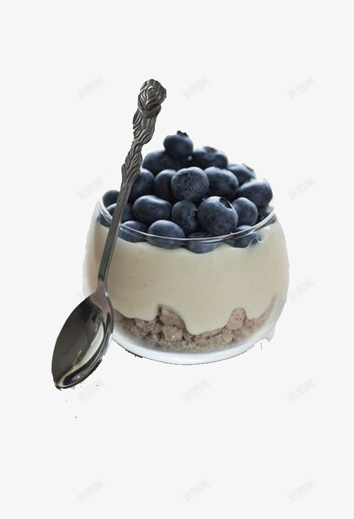 蓝莓酸奶杯png免抠素材_88icon https://88icon.com 海报 甜品 美食 装饰 酸奶