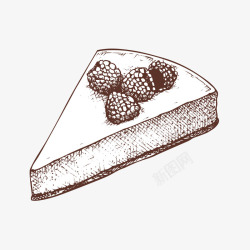 手绘树莓蛋糕素材