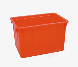 塑料箱橘色大号方形装水塑料箱高清图片