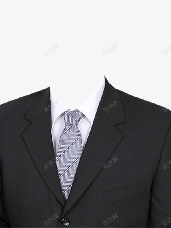 灰色领带黑色西装png免抠素材_88icon https://88icon.com 产品实物 男装 西装 黑色