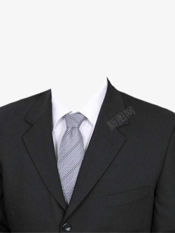 灰色领带黑色西装素材