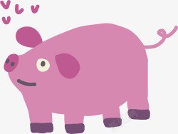 卡通粉色小猪装饰插画素材