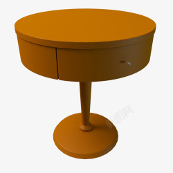 黄色木制古典圆形木桌素材