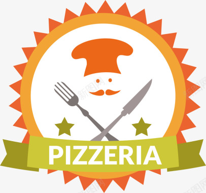 卡通扁平化西餐披萨图标矢量图图标