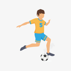 卡通版踢足球的男子素材