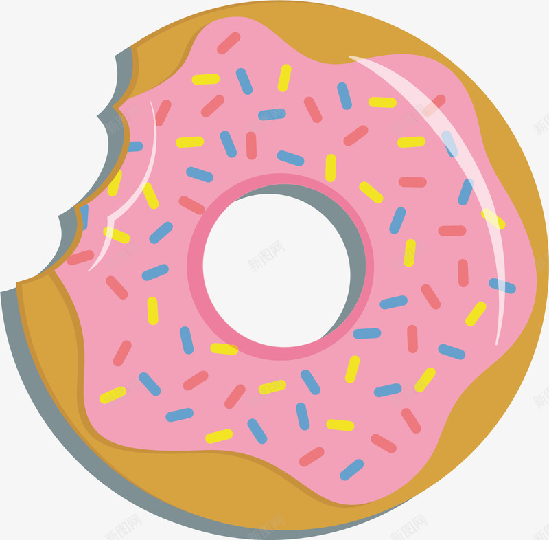 甜甜圈png免抠素材_88icon https://88icon.com 彩色 手绘 斑点 甜品 甜甜圈 粉色 缺口