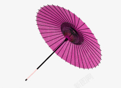 紫色中国风雨伞装饰图案86PS素材