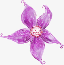创意合成手绘紫色的花卉造型素材
