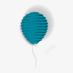 蓝色折纸气球矢量图素材