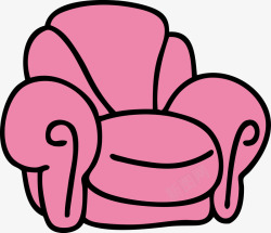 卡通单人粉色沙发素材