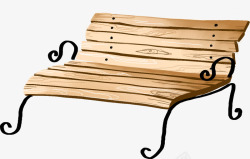 木头躺椅手绘人物素材