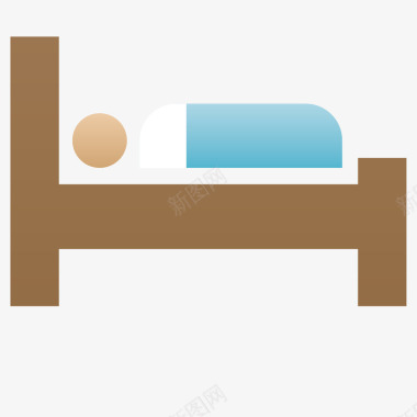长方形如意床上睡觉图标矢量图图标