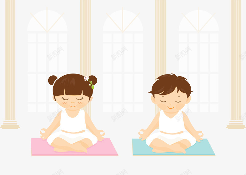 两个卡通瑜伽小孩psd免抠素材_88icon https://88icon.com 两个卡通瑜伽小孩 教育 瑜伽培训