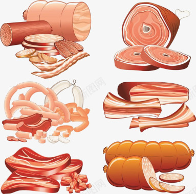 肉食设计火腿生肉合集图标图标