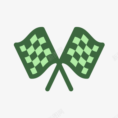 绿色手绘扁平化赛车元素图标图标