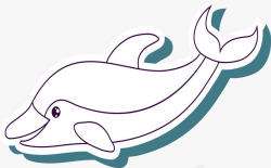 线条动物海豚装饰卡纸素材