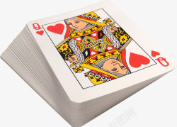一叠扑克牌一副扑克高清图片